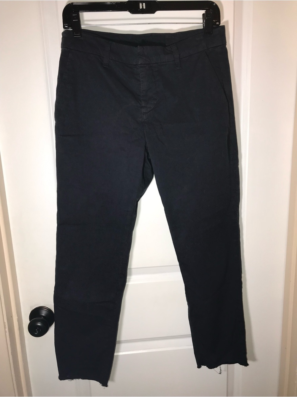 Vintage Frank & Eileen women’s black trousers distressed hem made In USA